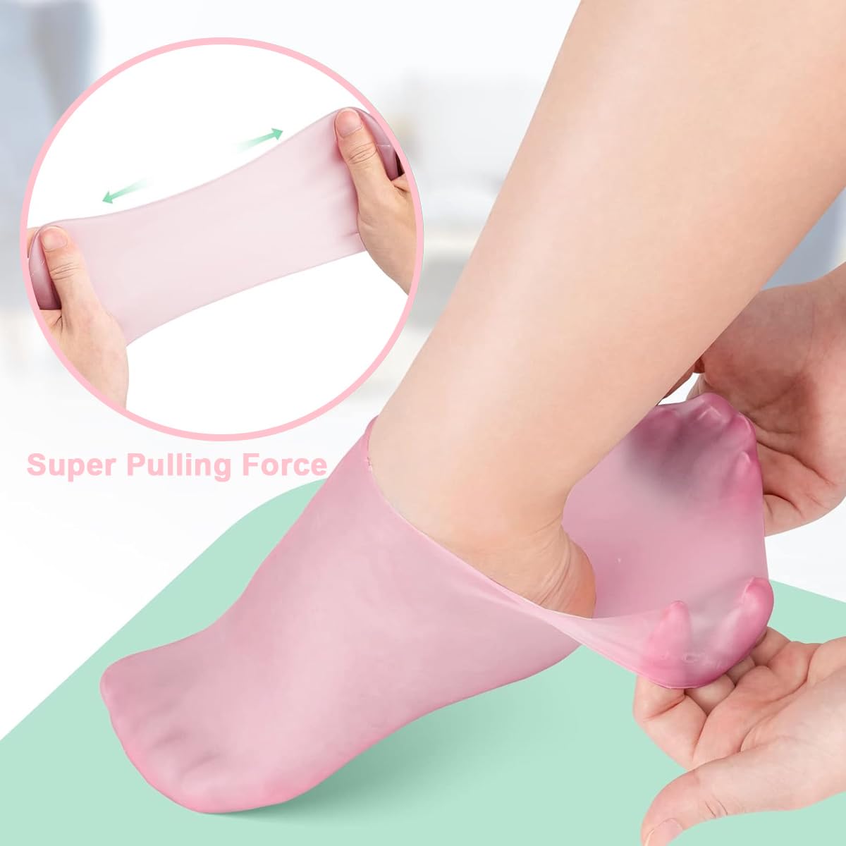 MAYCREATE Silicone Moisturizing Socks for Dry Cracked Feet with Reusable Gel Lining | Home Spa Foot Care