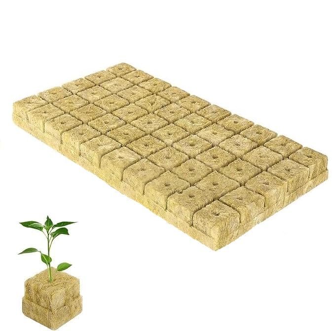 HASTHIP® 50Pcs Seed Starter Rockwool Hydroponics Growing Seed Starter Cubes 0.98 inches Rockwool Cubes Cubes