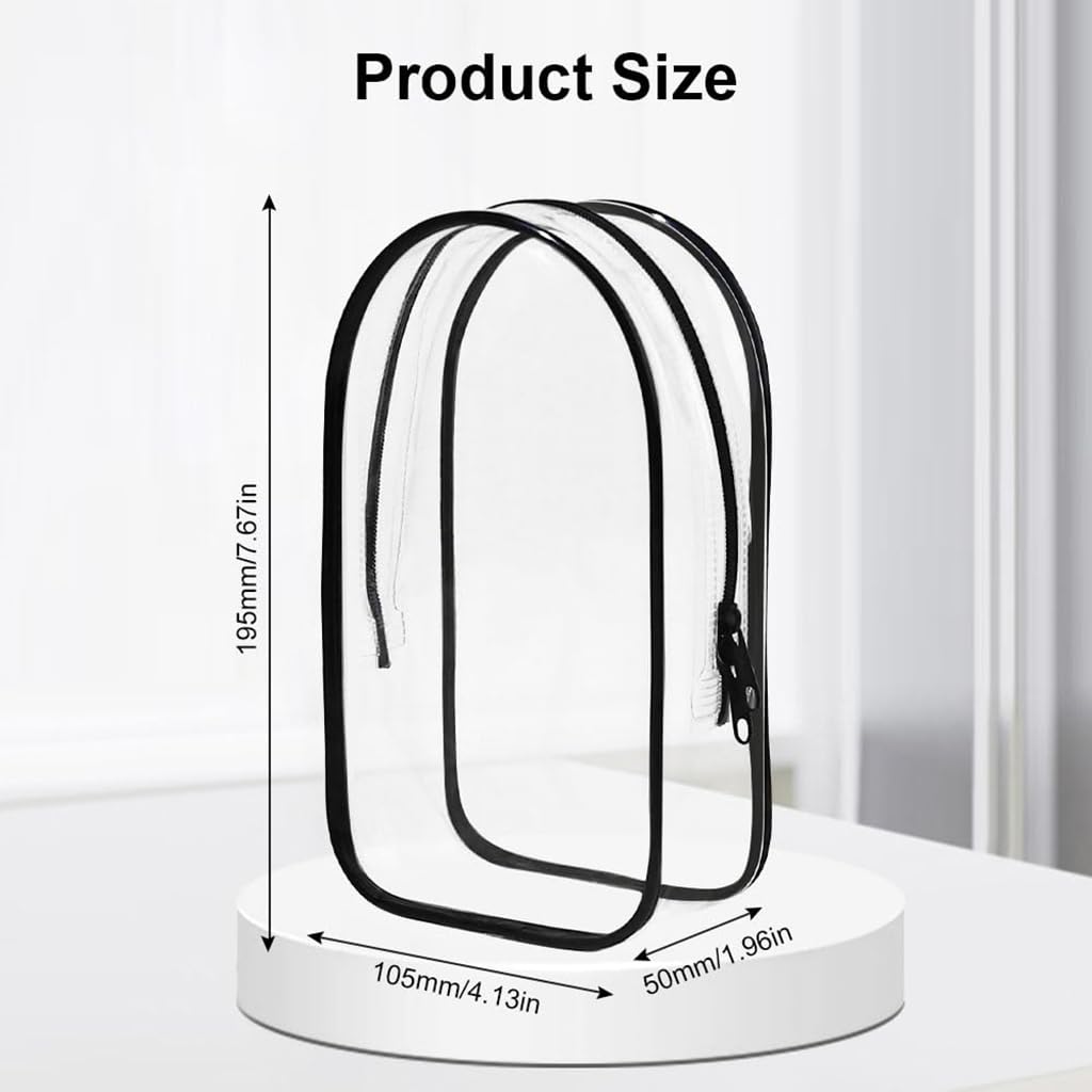 ZIBUYU Figure Display Bag for Medium Dolls with Single Zipper and Keychain 7.7x4.13x2 Clear