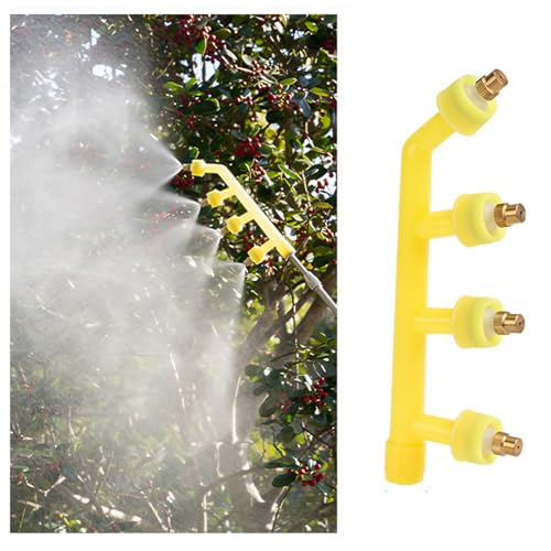 HASTHIP Pressurized Sprayer Nozzle for Electric Mist Sprayer Water Sprayer 4-Spout Nozzle Brass Metal Spouts Mist Sprayer Nozzle Replacement  Electric Mist Sprayer Accessories