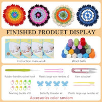 PATPAT® DIY Crochet Kit Set of 4Pcs DIY Crocheting Coasters Material Kit Floral Crocheting Coasters Material Kit with Tutorials Starter Friendly Gift for DIY Lover Home Gift
