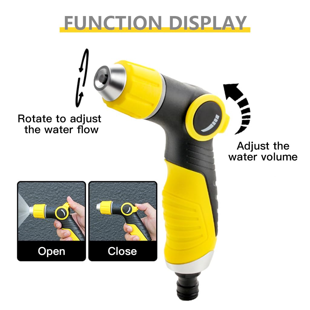 HASTHIP Garden Hose Spray Gun for Car Wash and Lawn Watering with One Button Stop | Adjustable Nozzle Featuring Spray Stream and Shower Modes