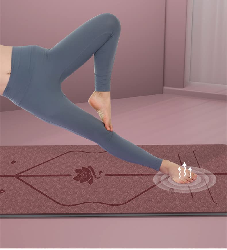 Proberos Yoga Mat for Home Gym and Outdoor Workout featuring 8mm Thickness and Double-Sided Non-Slip TPE | Includes Carry Bag and Strap