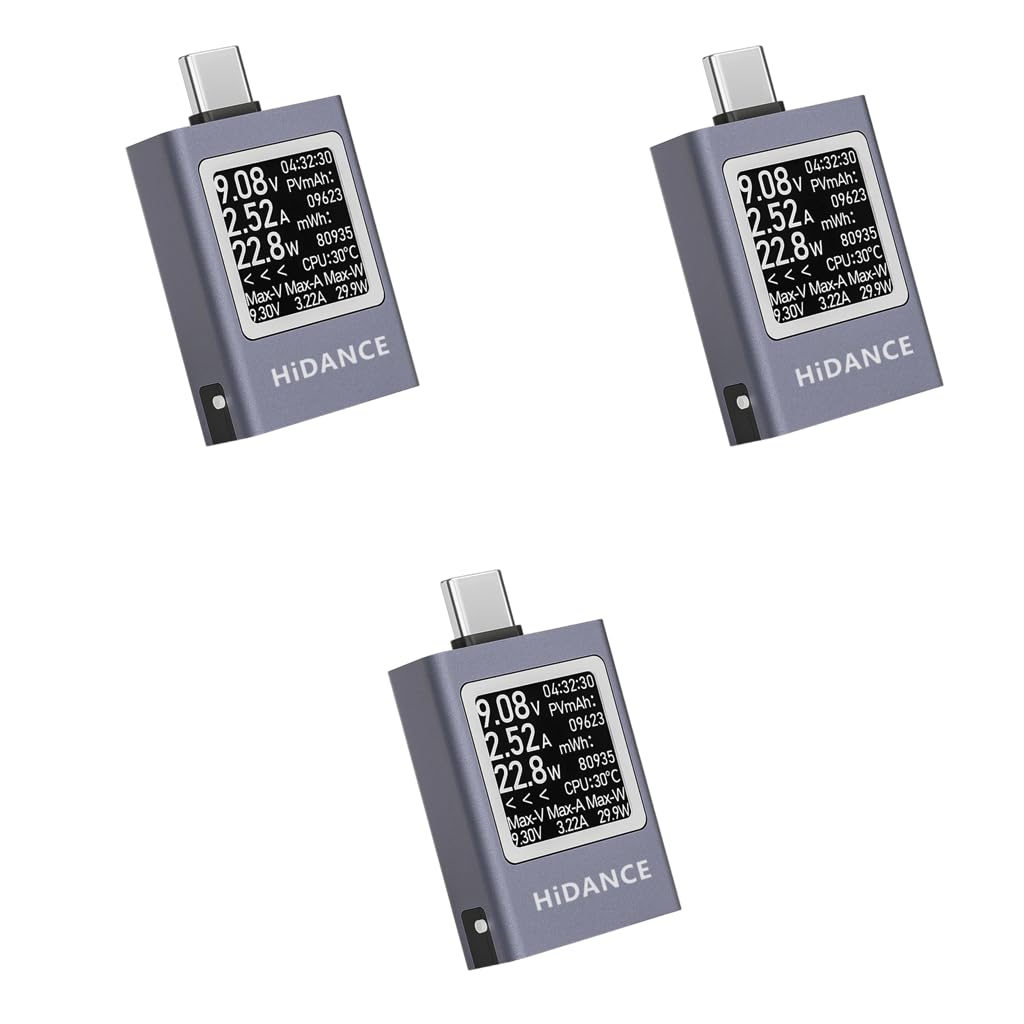 Serplex Type C Voltage Ammeter Digital Power Meter for Cable Testing with 4.5–50V 0–12A Range