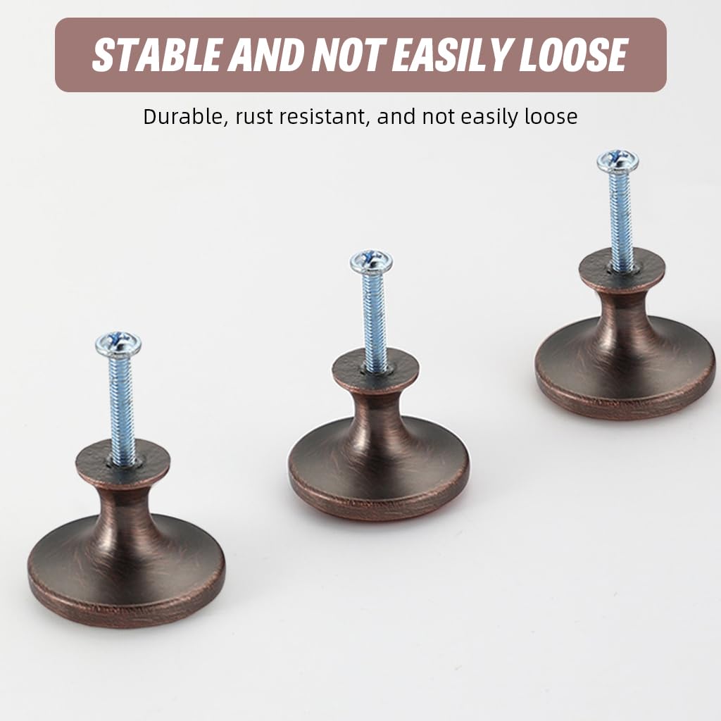 HASTHIP knobs for drawers with 1.29 in round ergonomic grip and brushed brown zinc alloy | 3 piece set