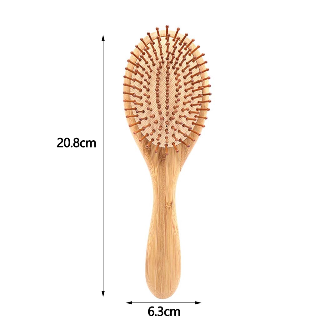 ZIBUYU Natural Bamboo Hair Brush for Women and Men featuring Airbag Scalp Massager | Ergonomic Anti Static Wooden Comb