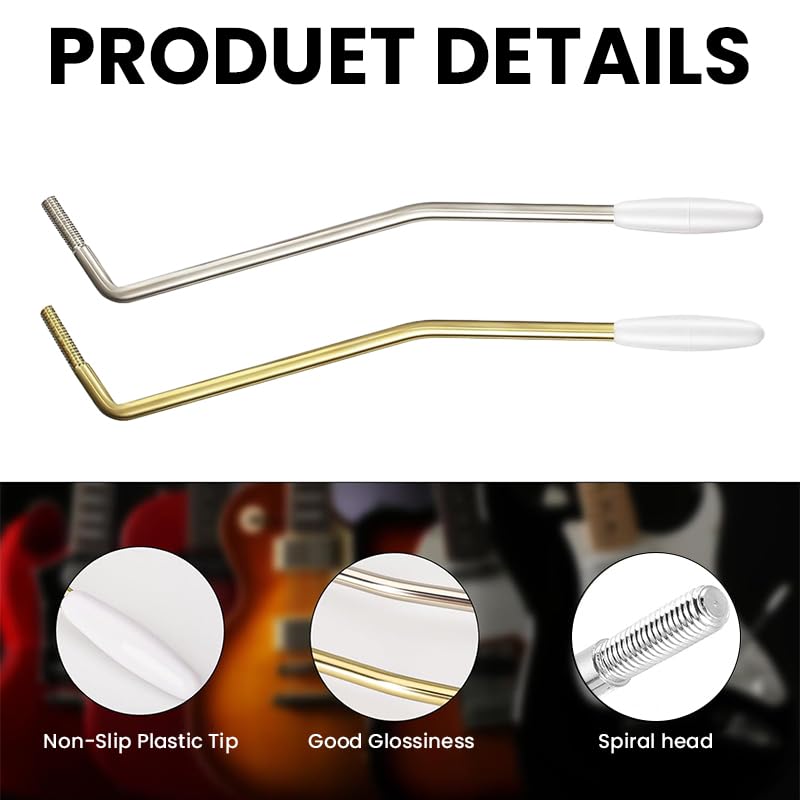 HASTHIP Whammy Bars for Electric Guitar with 5mm & 6mm Threaded Metal Tremolo Arms | 4PCS Set