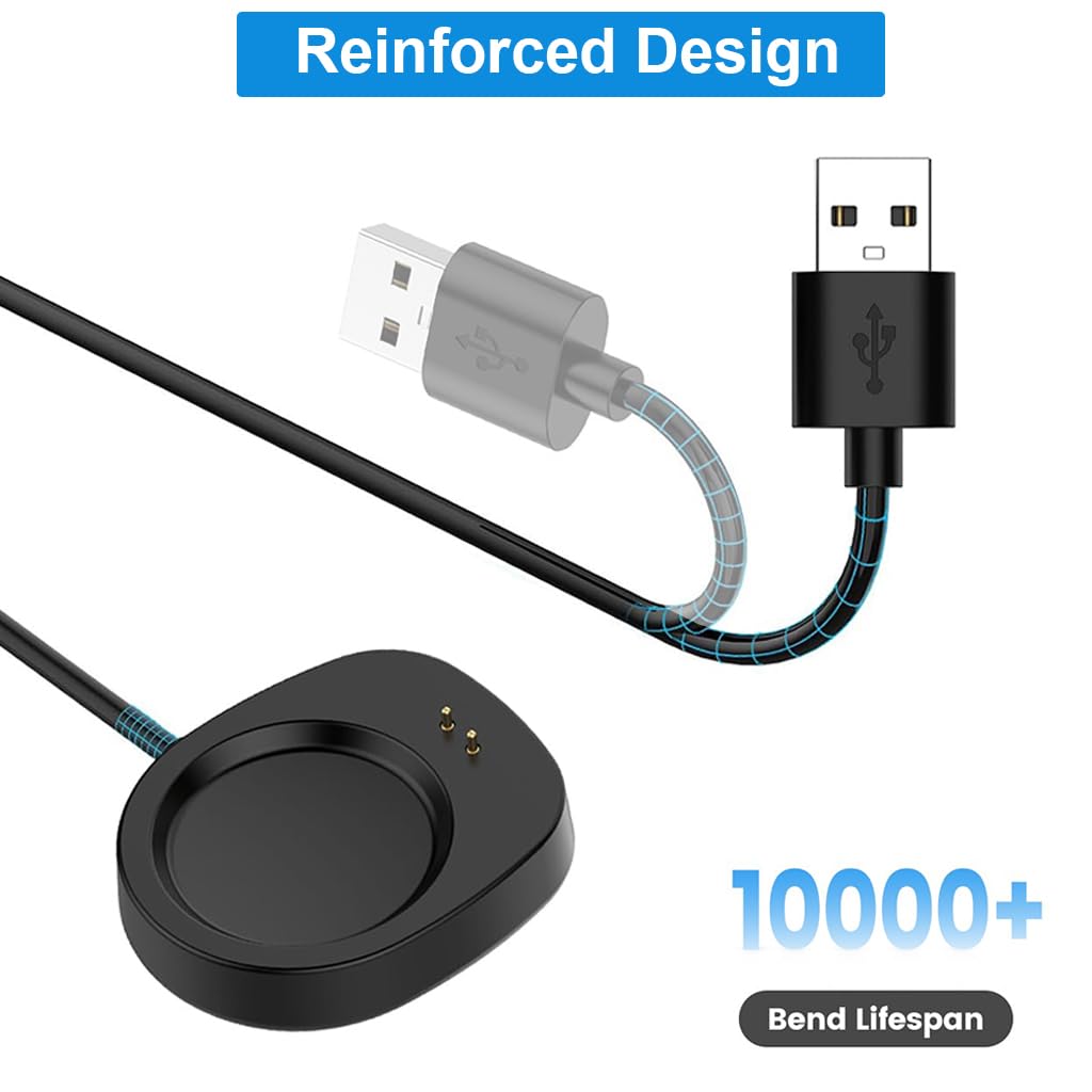 ZORBES Replacement Charger for Amazfit T-Rex 3 with 3.3 ft USB Cable | Stable Wireless Pad