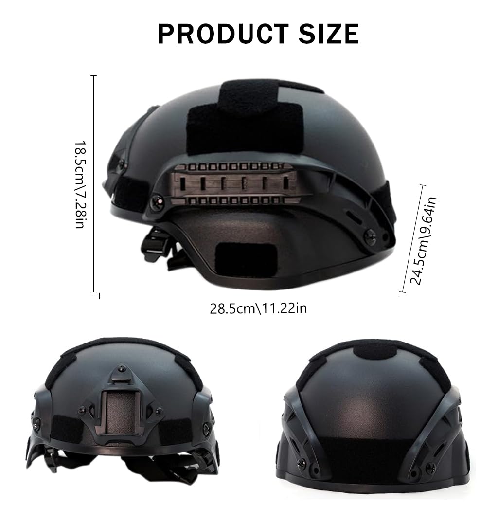 Proberos® Tactical Helmet Strap Anti-Impact High Strength ABS Tactical Helmet Military Tactical Helmet Modularity Helmet with Adjustable Chin Mount for Multicam Military Sports CS Game