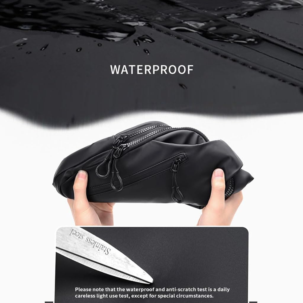 Zibuyu Men's Chest Bag for Daily and Outdoor Use with Multi Compartment Design | Waterproof Crossbody Sling for Commuting and Travel