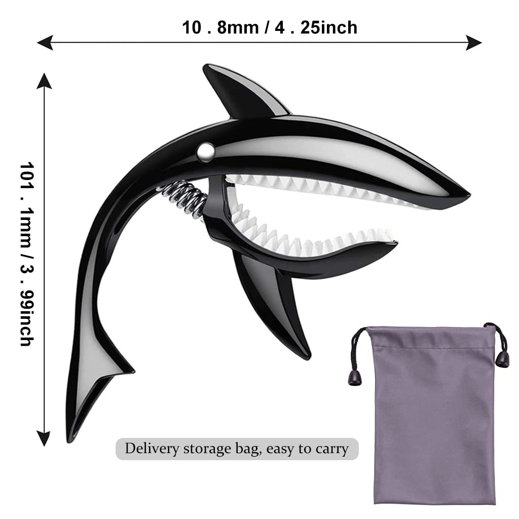 ZORBES Guitar Capo for Acoustic and Electric Guitars with Ergonomic Spring Handle | Zinc Alloy Shark Design