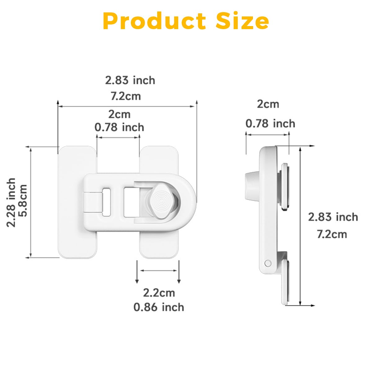SNOWIE SOFT Fridge Locks Child Proof for Cabinets and Drawers featuring Secure Twist | 2 Pack