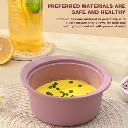 HASTHIP® Silicone Microwave Steamer, Baby Food Maker Bowl with Lid, Egg and Vegetable Steam Cooker, Cooking Pot, Dishwasher Safe