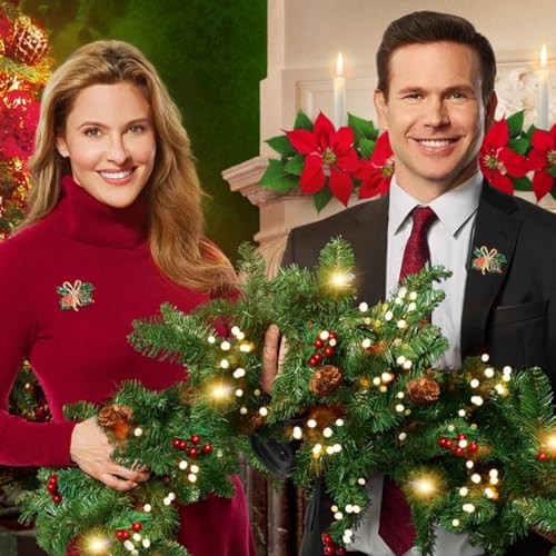 Venzina® Christmas Brooch for Women Men Inlaided Rhinestone Shining, Christmas Bell Brooch, Alloy Brooch for Coat Dress Gown Shawl Sweather, Christmas Gift