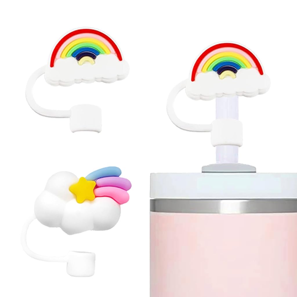 ZIBUYU® 3 Pcs Straw Covers Cap Toppers Compatible with 30&40 oz Tumbler Cups,Reusable Cute Silicone Straws Tips Lids Protectors for 0.4 in/10mm Cup Accessories(3 PCS)