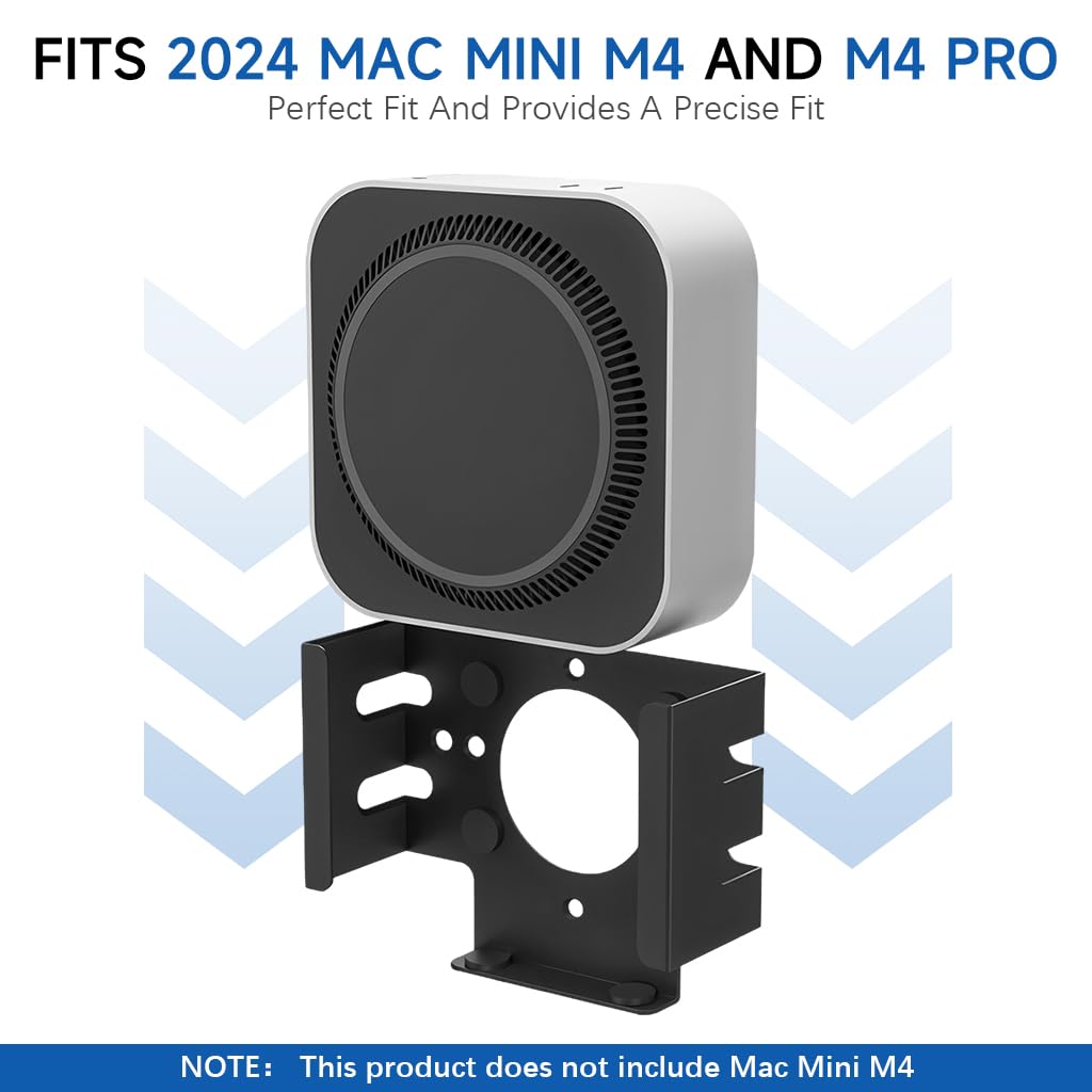ZORBES Mac Mini M4 Mount for Under Desk or Wall with Screw Fix & Metal Bracket | 2 PCS Organizer