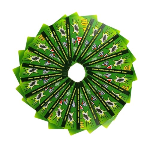 ZIBUYU® Strong Fly Stickers, 20 Sheets Green, Indoor Fly Trap Paper, Extra Strong Flying Insect Glue Sticker, Non-Toxic Biodegradable Pest Control for Home/Kitchen/Plants, 18.5x12.8cm