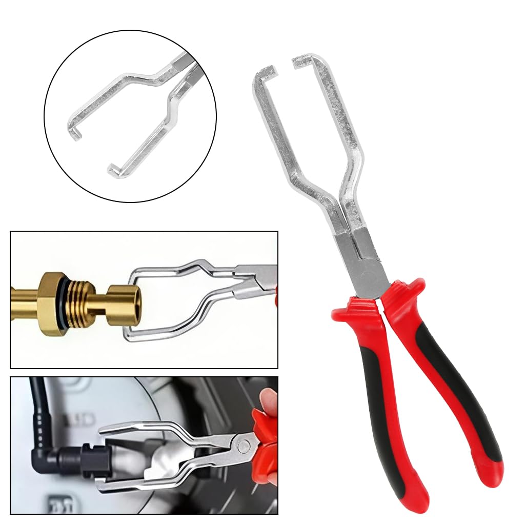STHIRA Fuel Line Disconnect Plier for Car Maintenance with Rubberized Handle | Carbon Steel Tool