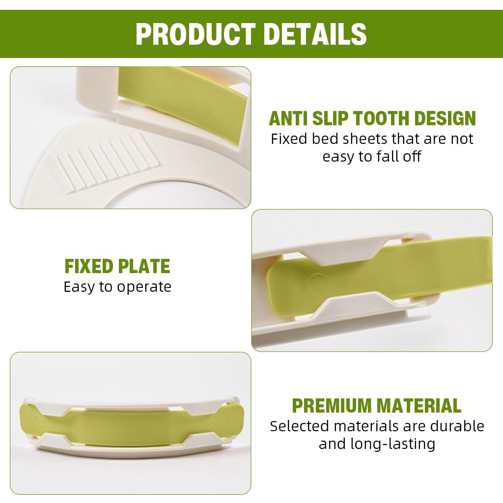 HASTHIP Fitted Sheet Fasteners for Secure Bedding with Curved Clamp Design | Pack of 4