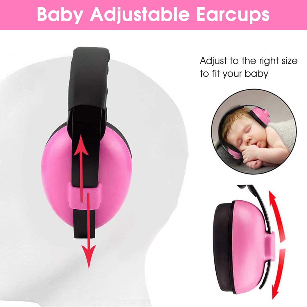 SNOWIE SOFT Noise Cancellation Ear Muffs for Baby with Hearing Protection | 2PCS Pink