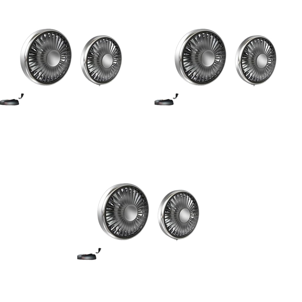 STHIRA Fan for Car Back Seat with Dual Head 3 Speed USB Cooling and 360° Rotation | 3 PCS