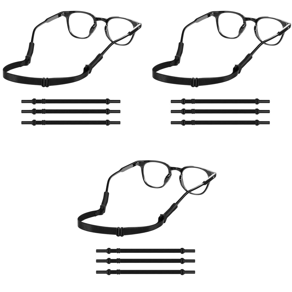 HASTHIP Kids Glasses Straps with Adjustable Elastic Anti Slip Retainer 9pcs for Children | Fits 18–27cm