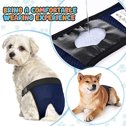 Qpets® Pet Use Breathable Reusable Dogs Diapers Female with 6 Absorbption Cotton Pad Comfort Reusable Doggy Diapers for Female Dog, Puppy(L, Recommended Waist 15.7''-19.2'')