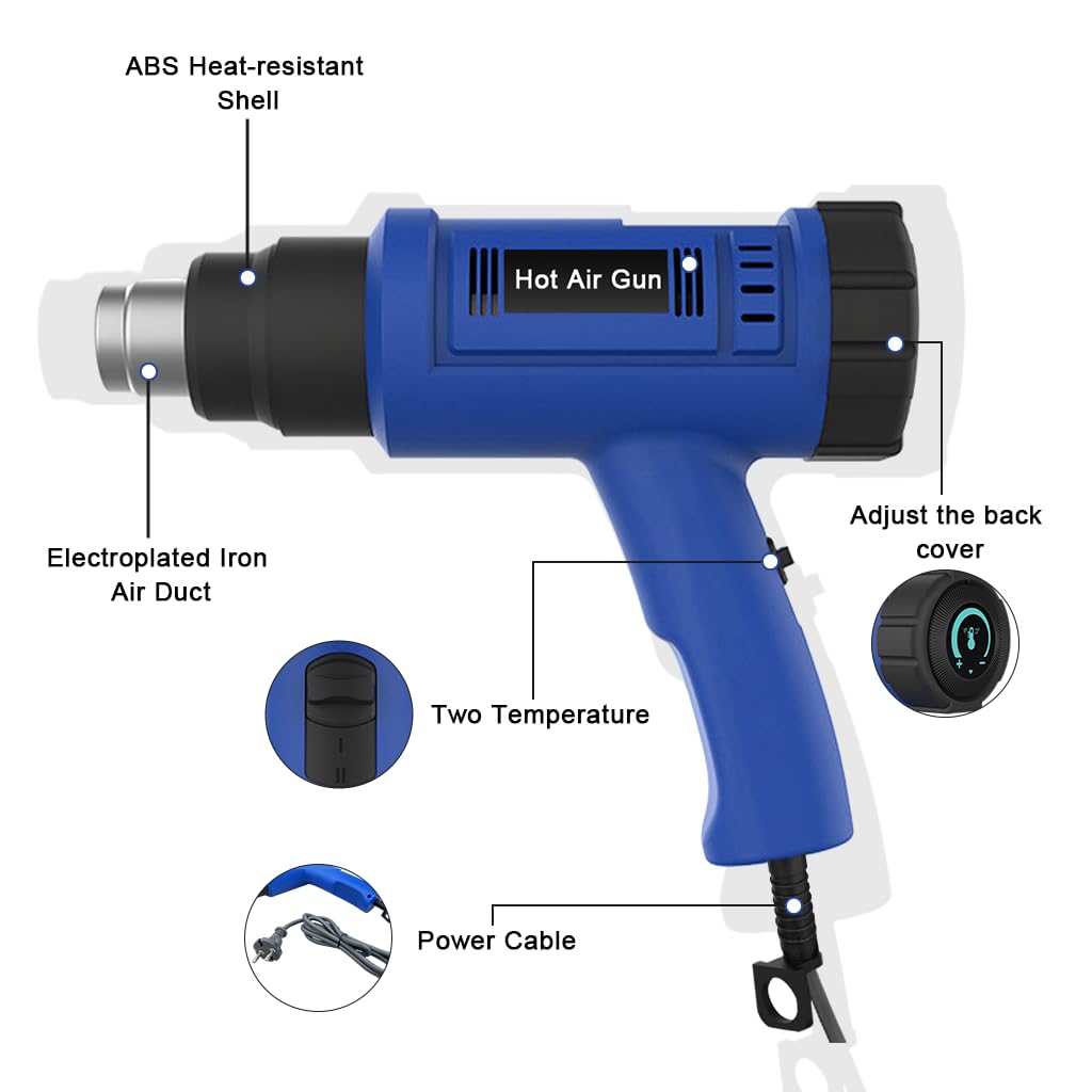 Serplex Wired Hot Wind Gun for Resin Art with 2000W Heating and Stepless Speed Control