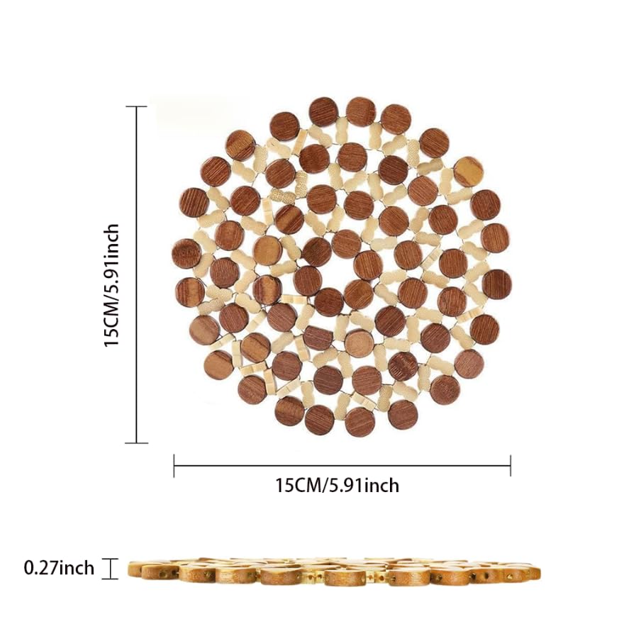 ZIBUYU Kitchen Bamboo Heat Insulation Pad for Hot Pots and Pans featuring Non Slip Design | Eco Friendly Countertop Protection