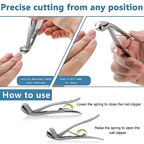 MAYCREATE® Nail Cutter for Men Heavy Duty Stainless Steel Nail Clipper with Catcher Anti Splash Nail Clipper Nail Clipper for Men Toe Nail Cutters