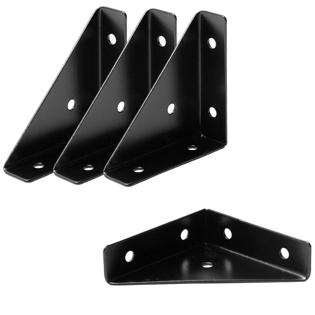 Serplex Furniture Corner Brackets for Shelves and Cabinets featuring Right-Angle Steel Support | Hidden Low-Profile Reinforcement for DIY Projects