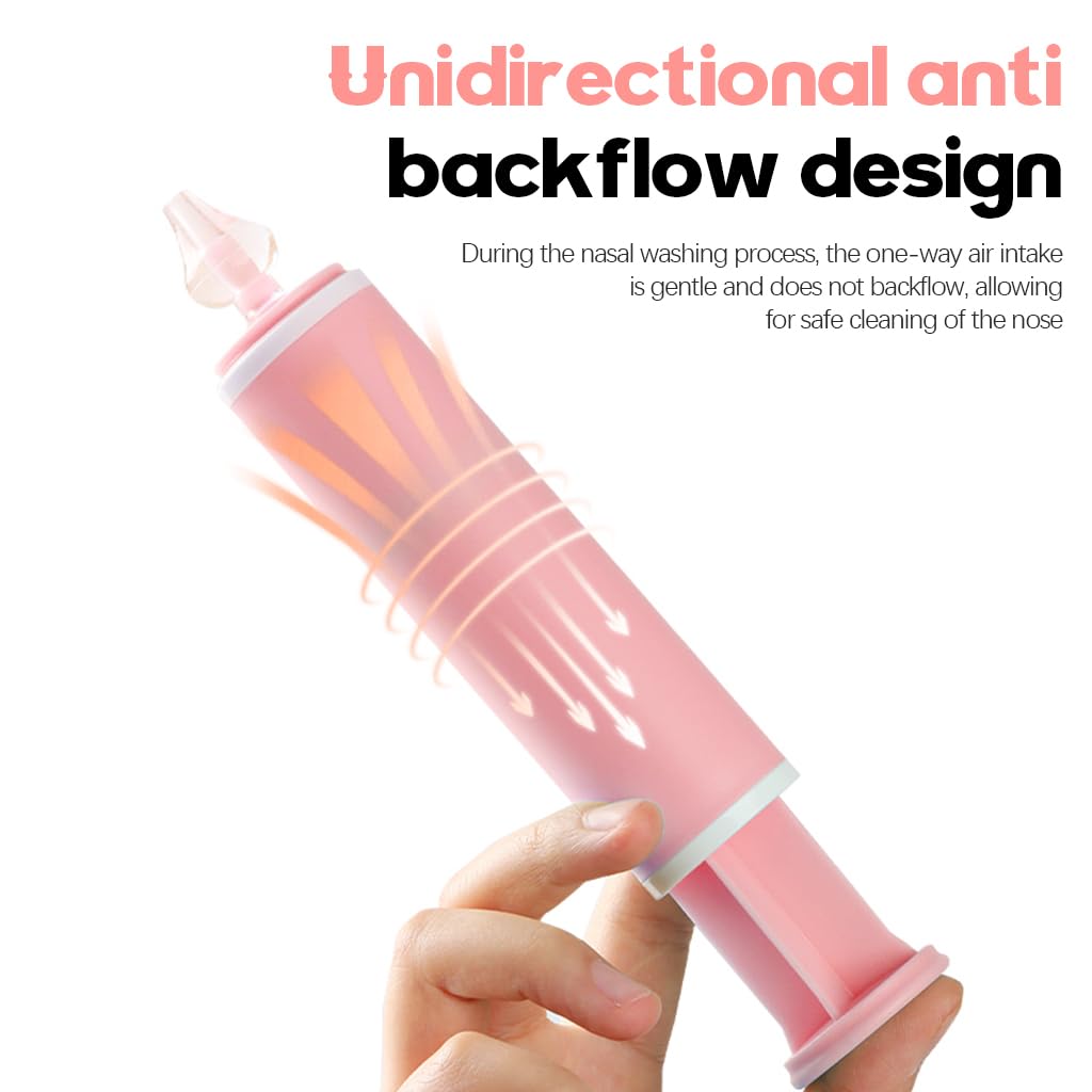 HANNEA Nasal Wash for Sinus Rinse with Soft Silicone Nozzle | 60ml Pink 2PCS Set