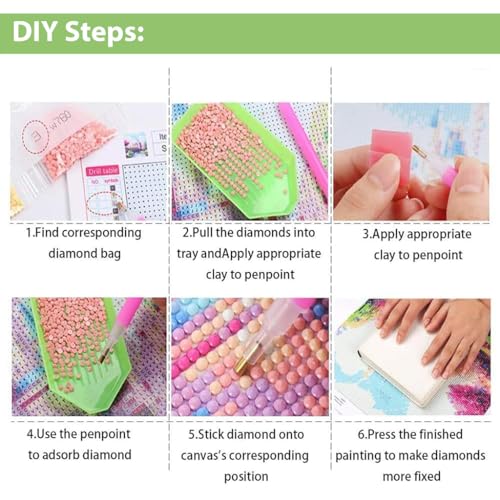 HASTHIP® Diamond Painting Kit 12x16inch Eye 5D for Adults Kids Suitable Home Leisure Wall Decoration Gift 2 PCS
