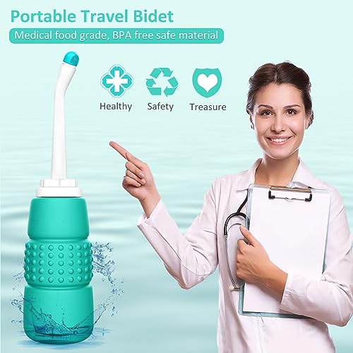 HANNEA® Portable Bidet Spray for Toilet, Bottle 350ml, Shower Travel for Camping, Women, Postpartum Care, Post-Surgery Recovery, Moms, New Baby Eldery 2PCS