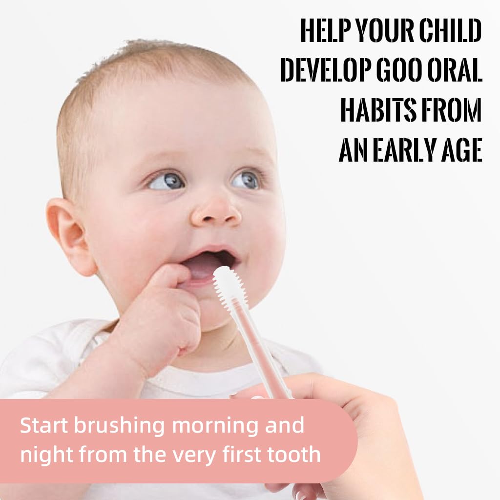 SNOWIE SOFT Baby Oral Cleaning Brush for Gentle Mouth Care 2 Pcs | Perfect Baby Toothbrush