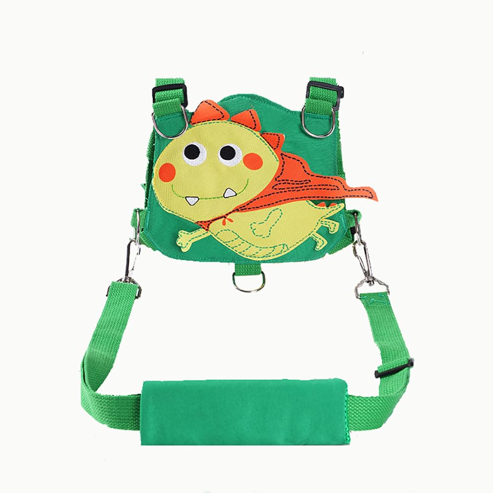 SNOWIE SOFT® 3 in 1 Baby Walking Support Toddlers Walking Harnesses with Strap Cartoon Green Dinosaur Toddler Harness Kids Assistant Strap Toddler Walking Harnesses for Toddler 1-3 Years Olds