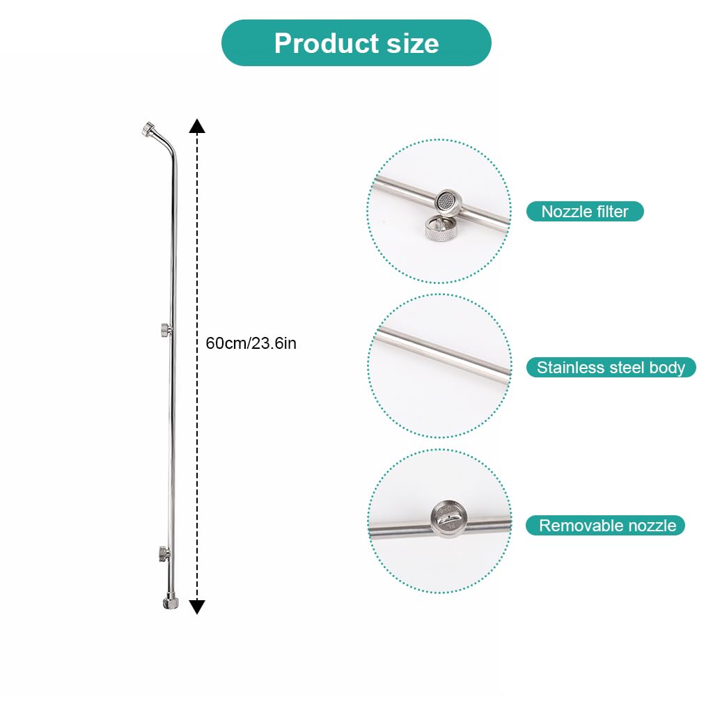HASTHIP Water Sprayer for Garden and Lawn with 60cm Long Rod Triple Nozzle | Pressurized Irrigation Wand