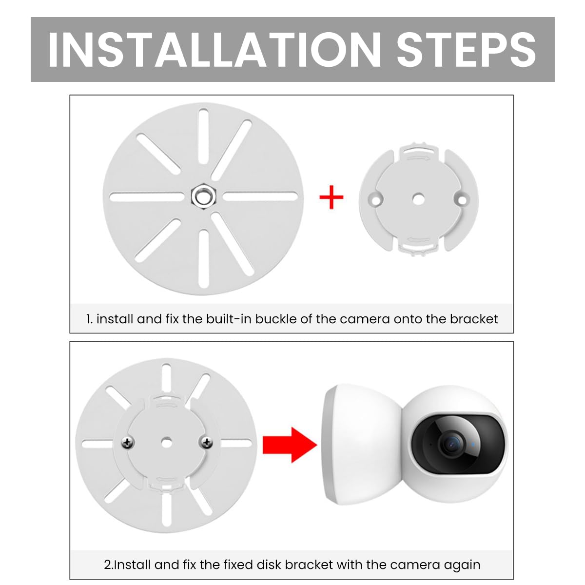 ZORBES CCTV Camera Mount Kit for Home Surveillance with 360° Rotatable ABS Bracket