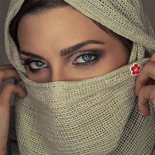Venzina® 4 Pairs Magnetic Hijab Pins for Scarf Sakura Magnets Floral Elegant Multi-Use Pinless Magnet for Women Scarves 3 PCS