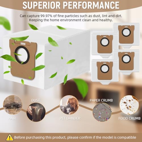 HASTHIP® 11pcs Replacement Parts for Mi X10 Robot Vacuum - 5 Large Dust Bags with Auto-Seal, 2 Mop Pads, 2 Side Brushes, 2 Filters - Durable, Accessories for Enhanced Cleaning