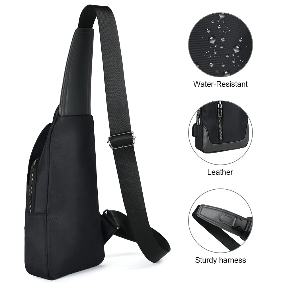 GUSTAVE Crossbody Bagpack Sling Bag for Commuting Travel and Cycling | Black 2PCS