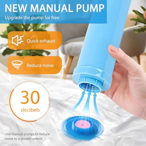 ZIBUYU® 3Pcs Clothing Vacuum Storage Bags with Hand Air Pump, 70x100cm Airtight Clothing Bags, Clear Waterproof Dustproof PE Vacuum Seal Bags, Space Saving Wardrobe Clothing Bags