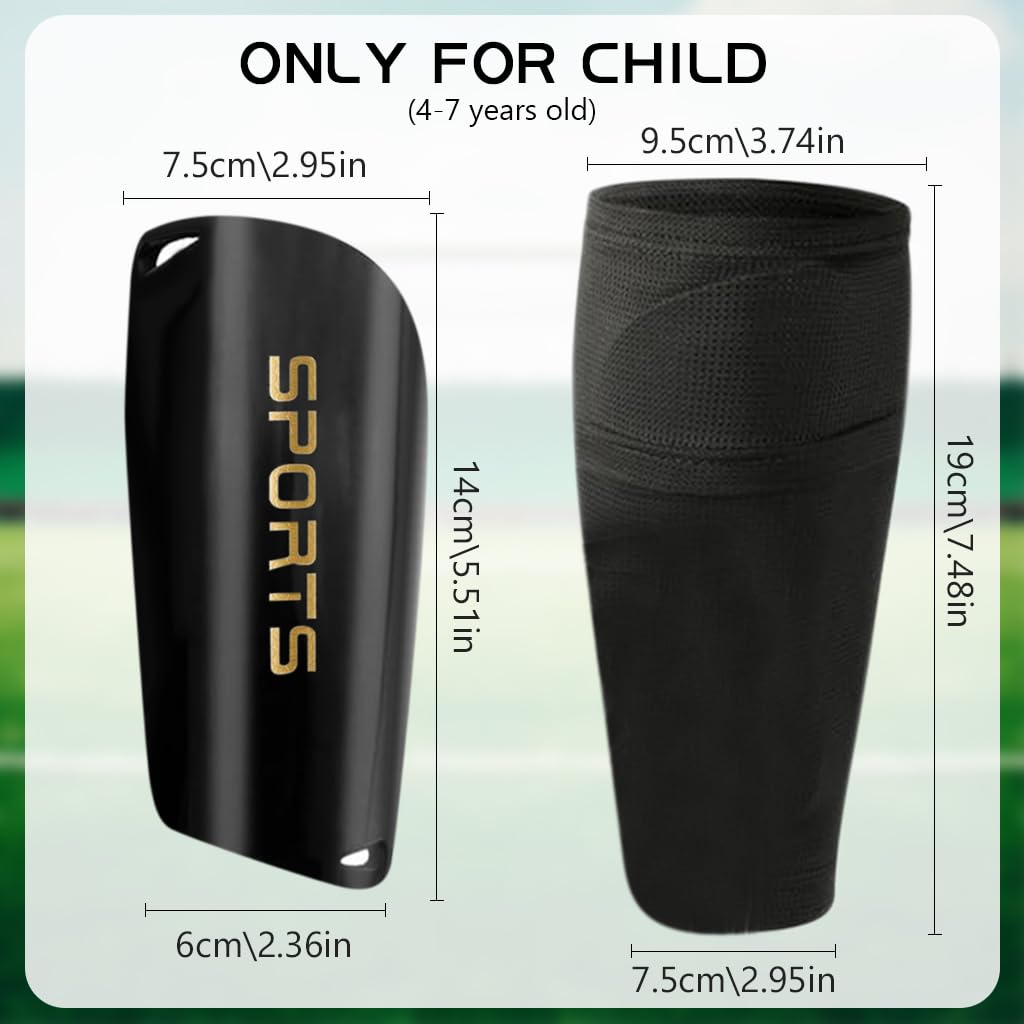 Proberos Football Shin Guards Set for Kids with EVA Cushioning and Breathable Sleeves | Soccer Rugby Hockey Use
