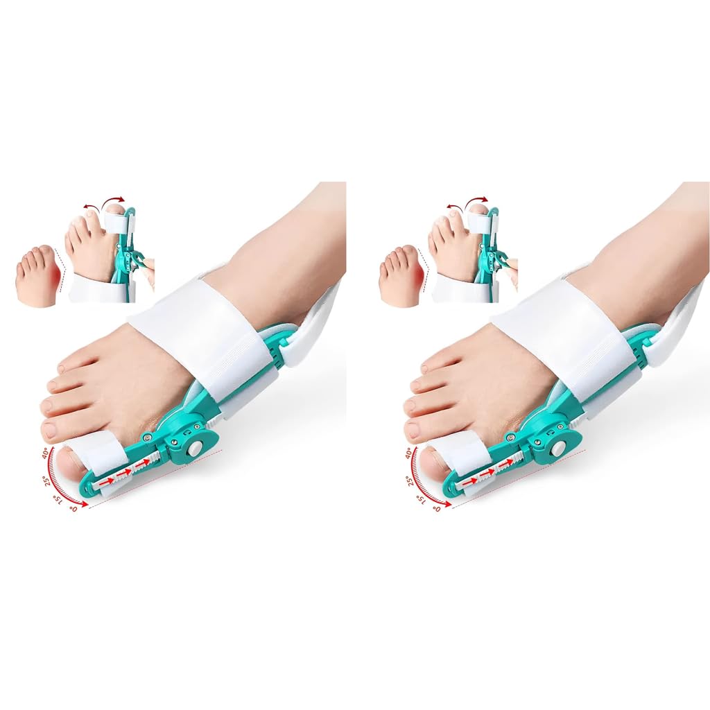 HANNEA Bunion Thumb Corrector for Pain Relief with Rotating Knob Fit 2PCS | Adjustable Toe Separator