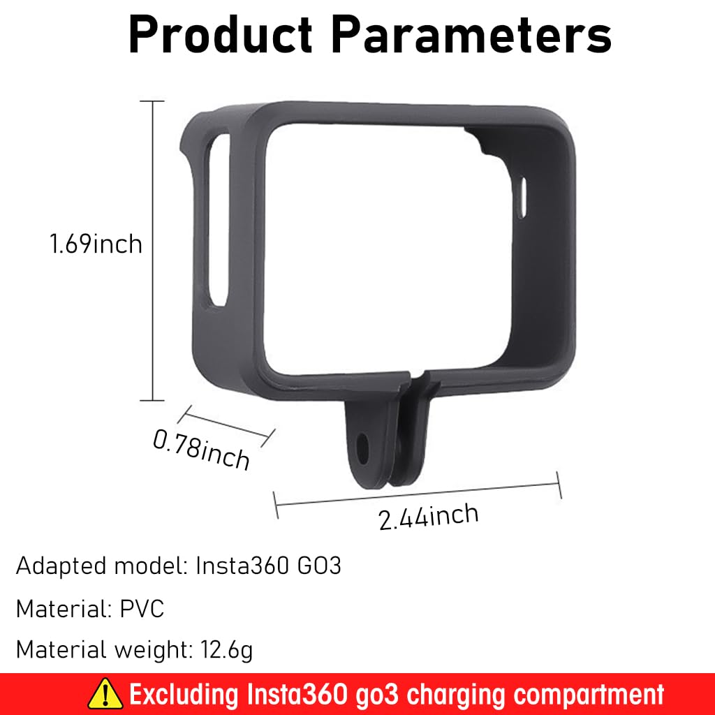 ZORBES Frame Case for Insta360 GO 3 Charging Case with Integrated Mount Adapter | Easy Installation and Protective Cover