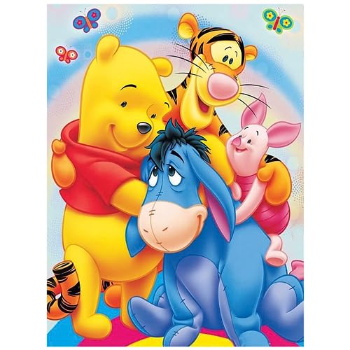 HASTHIP® Diamond Painting Kit, 12x16inch Cartoon Winnie The Pooh Diamond Painting, 5D Diamond Painting Kit for Adults & Kids, Suitable for Home Leisure and Wall Decoration, Gift for Kids and Adults