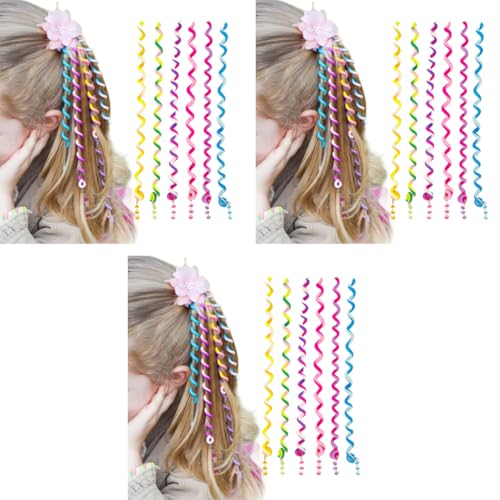 PALAY® 18PCS Spiral Hair Braids Makers 10in Braided Band Clip Elastic Braiding Tool Rope Beads Charms Easy Twister Cute Styling Accessories for Girls Kids Party Festival