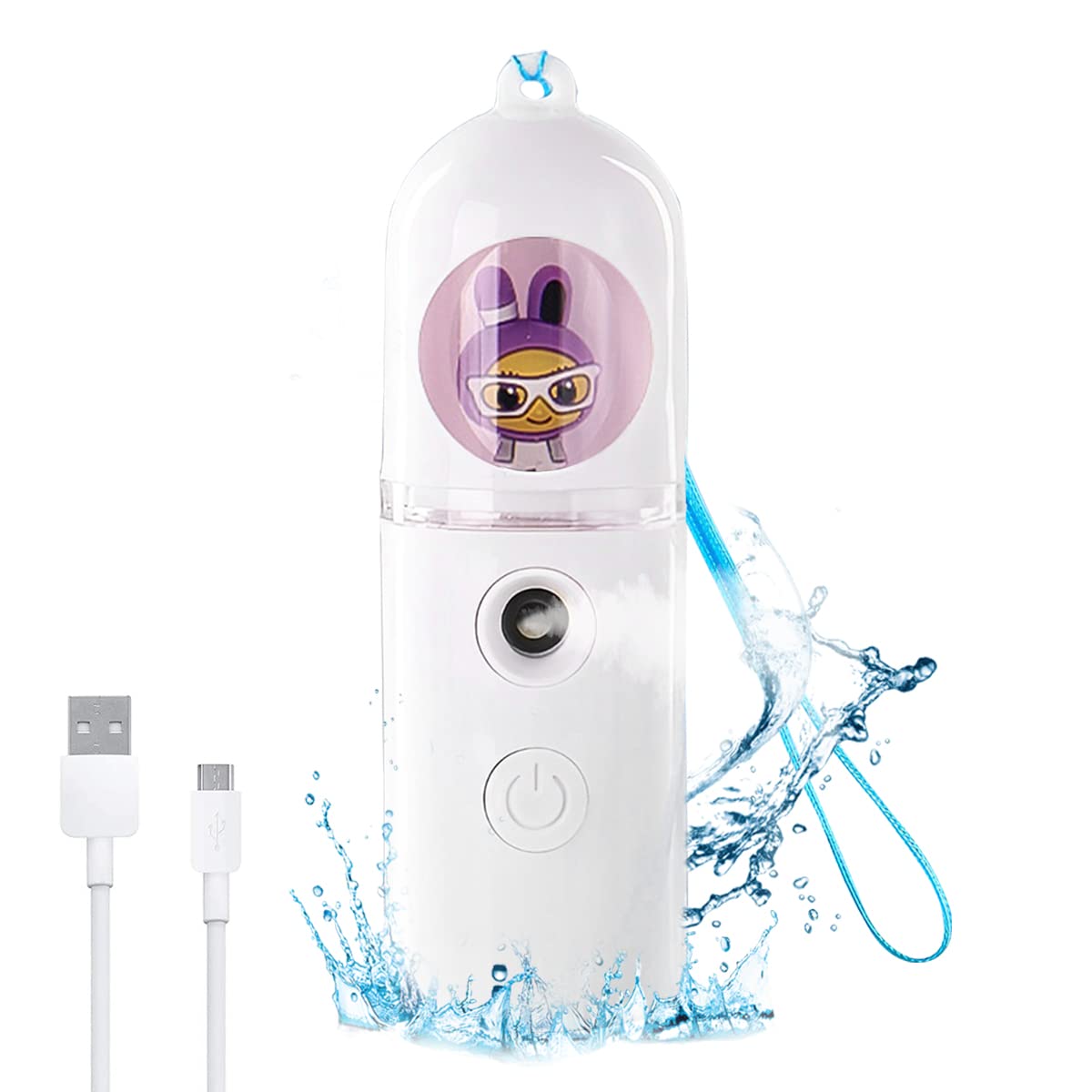 MAYCREATE Nano Facial Mist Sprayer for Skin Hydration with 30ml Tank and USB Rechargeable Design