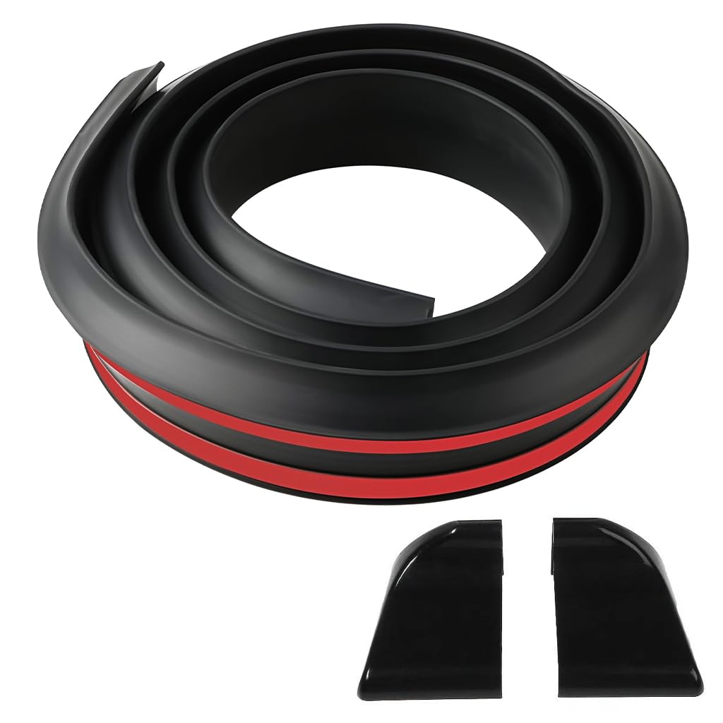 STHIRA Car Spoiler Lip for Sedan and Hatchback with 1.5 m Rubber Strip | Matte Black Aerodynamic Trunk Protector