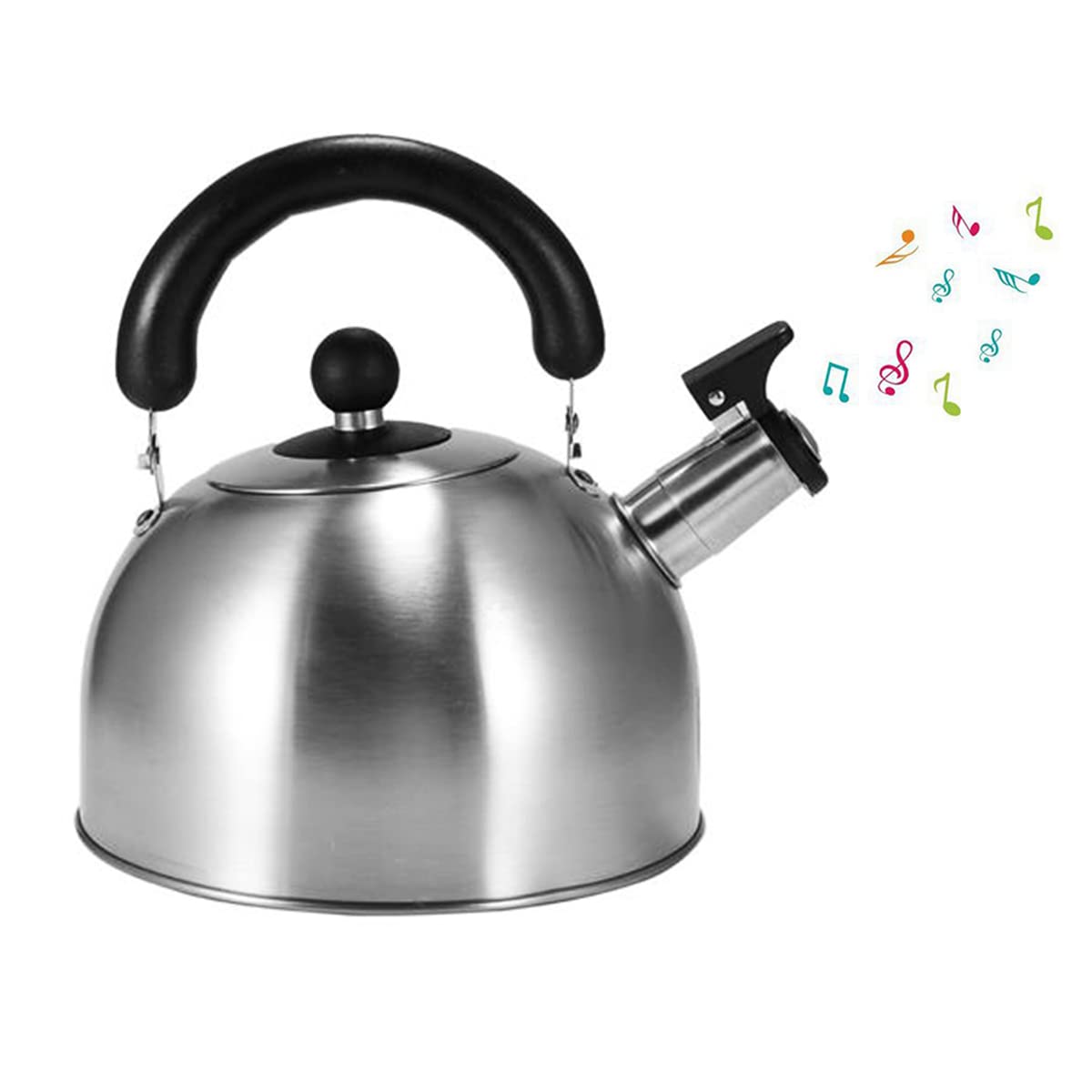 Proberos® 2L Whistling Kettle for Indoor Outdoor Camping Hiking Picnic, Food Grade Stainless Steel Tea Kettle, Fast to Boil, Heat-Resistant Ergonomic Handle